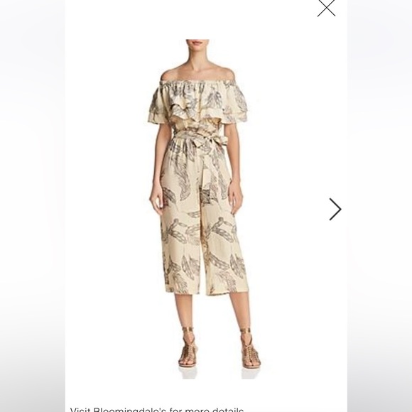 Sadie and Sage off shoulder ruffled jumpsuit romper medium boho - Picture 4 of 5